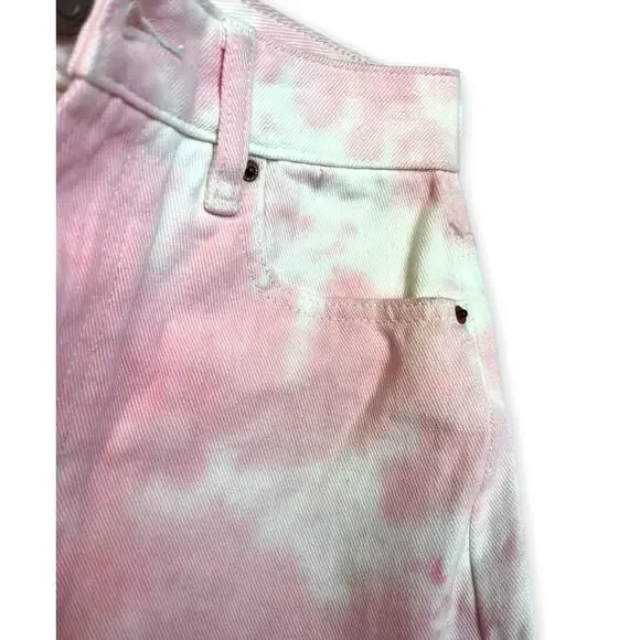 PacSun Tie-Dye High Rise Denim Jeans Mini Skirt | Pink | sz 24 NEW - Picture 11 of 11